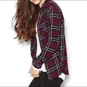 Garage Boyfriend Fit Plaid Flannel